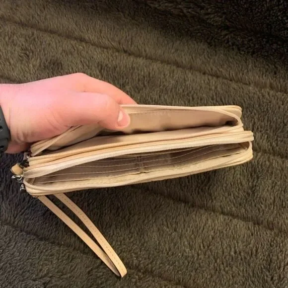 Coach Purse Clutch Pink & Tan Monogram Y2K Wristlet - Picture 4 of 4